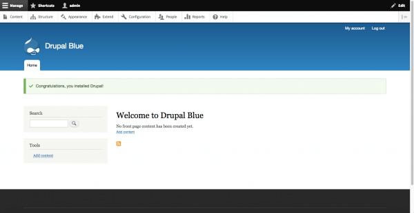 Drupal installed