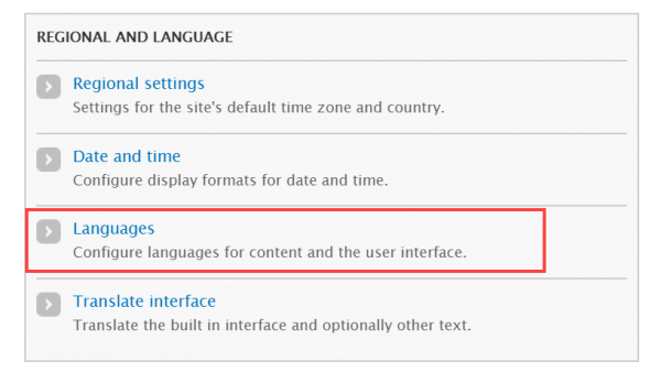 Languages module