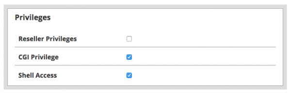 Reseller Privileges