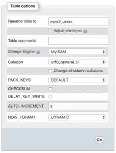 How to use phpMyAdmin to modify fields in database tables