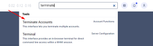 How to terminate accounts in WHM