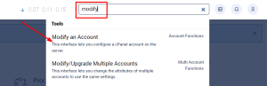 How to modify an account in WHM
