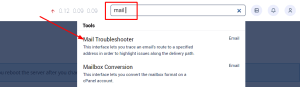 Mail troubleshooter in WHM
