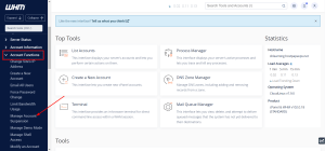 WHM account functions 