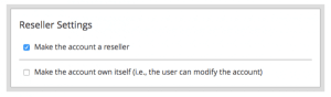 Make the account a reseller
