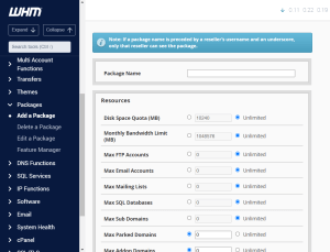 cPanel account creation complete