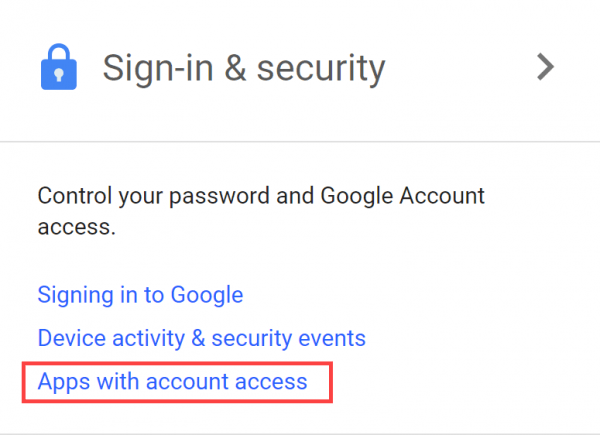 Sign-in & Security