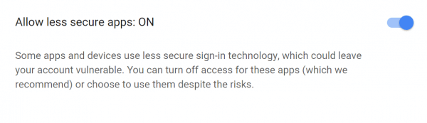 Allow the "less secure apps" option in your Gmail address.