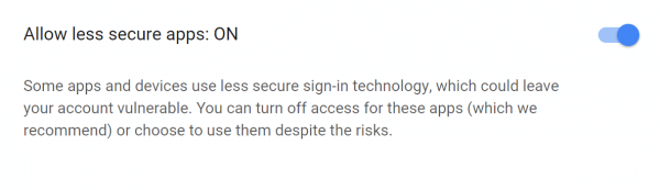 Allow less secure apps