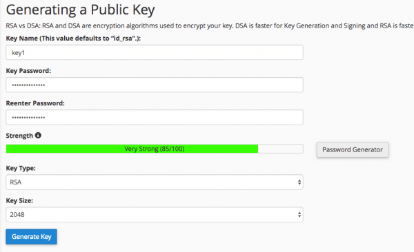 Key configuration