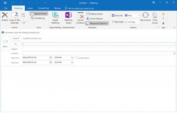 Meeting invitation settings