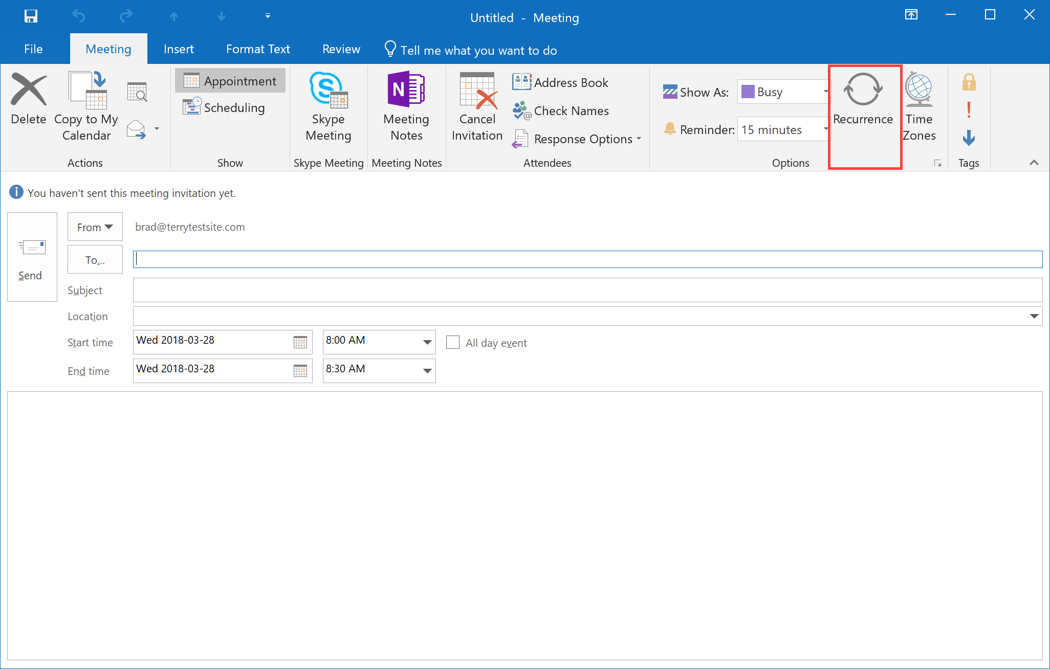 How to create and edit a recurring meeting (Outlook)