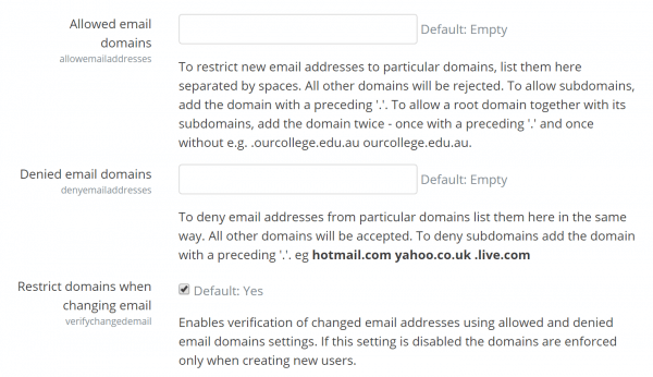 Domain restrictions