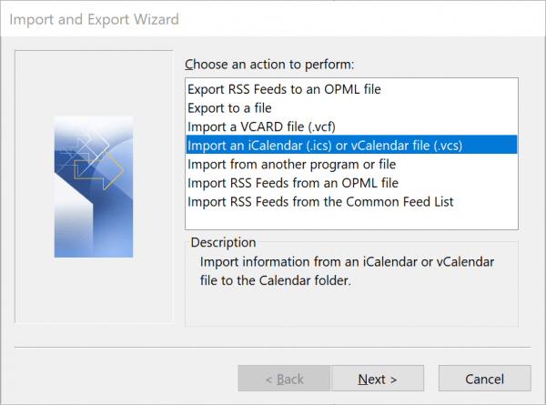 Import settings