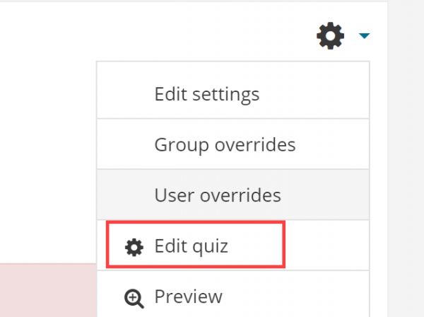 Edit quiz