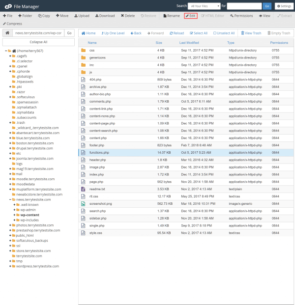 cPanel File Manager