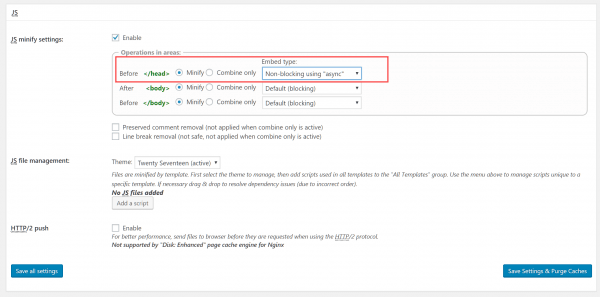 Minify configuration