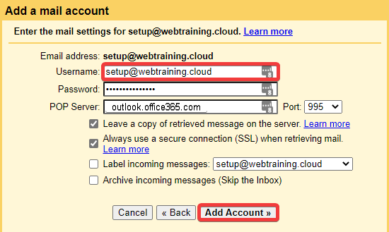 add microsoft 365 email to gmail app