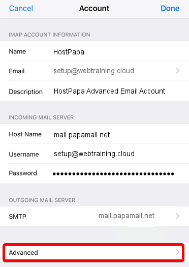 Adding a HostPapa email to your iPhone