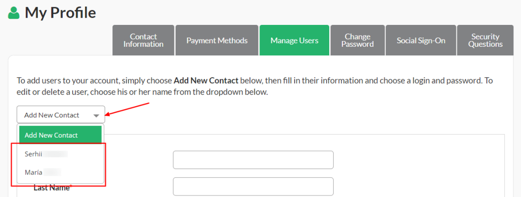 Select the user you wish to edit or delete.