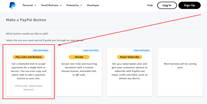 A screenshot of PayPal's website.