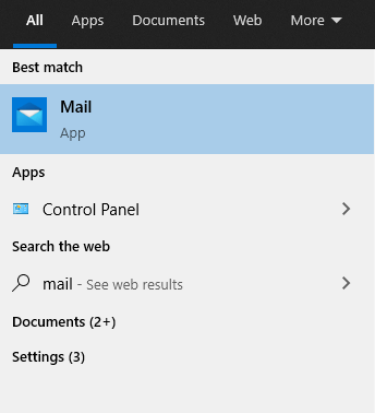 Tout d’abord, cliquez sur Démarrer dans Windows et ouvrez l’application de messagerie.