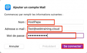 Comment mettre en place votre messagerie HostPapa Novice ou Avancé dans Apple Mail pour Mac 3