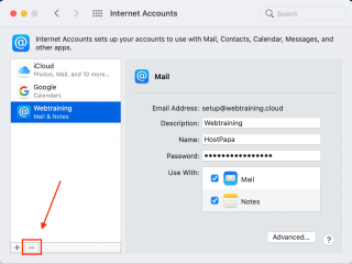 apple mail change imap to pop3
