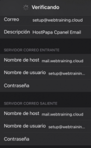 Cómo configurar un correo electrónico Básico o Avanzado de HostPapa en tu iPhone o iPad 11