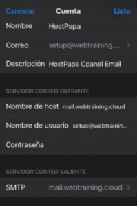 Cómo agregar tu correo de cPanel en tu iPhone o iPad 2