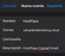 Cómo configurar un correo electrónico Básico o Avanzado de HostPapa en tu iPhone o iPad 10
