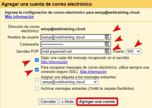 Cómo configurar tu correo electrónico Básico o Avanzado de HostPapa en Gmail (Webmail) 3
