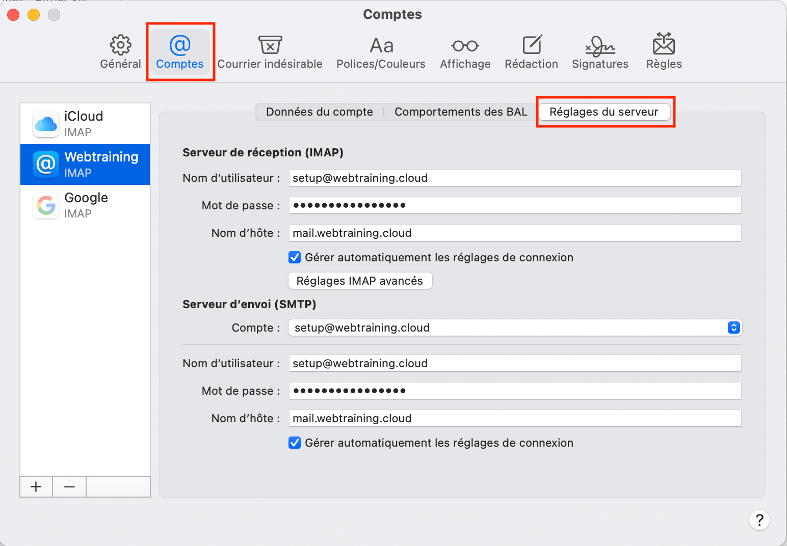Comment changer un compte POP en IMAP dans Apple Mail 4