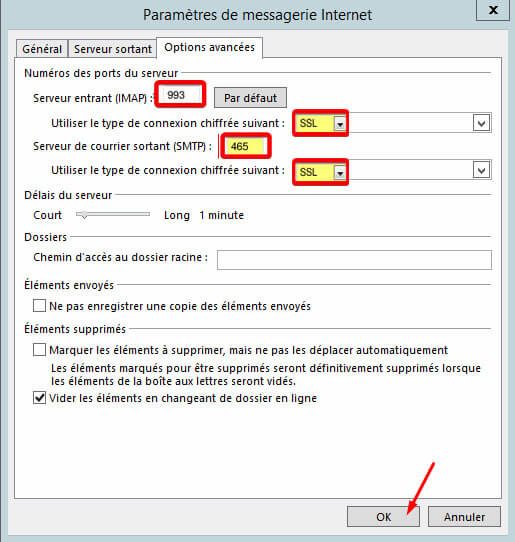 Comment mettre en place votre messagerie HostPapa Novice ou Avancé dans Outlook 2013 5