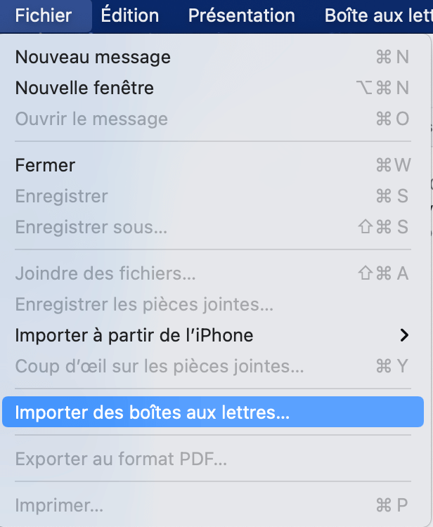 Comment changer un compte POP en IMAP dans Apple Mail