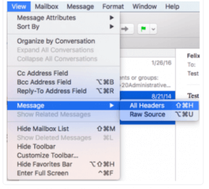 How to view email messages headers in Mac