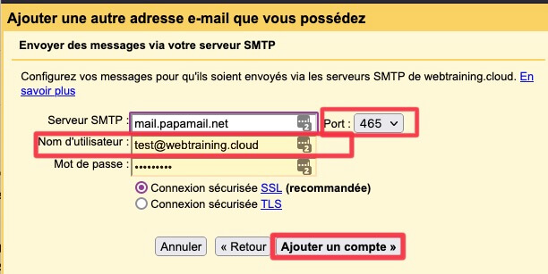 Comment mettre en place la messagerie HostPapa Novice ou Avancé dans Gmail (Webmail) 7