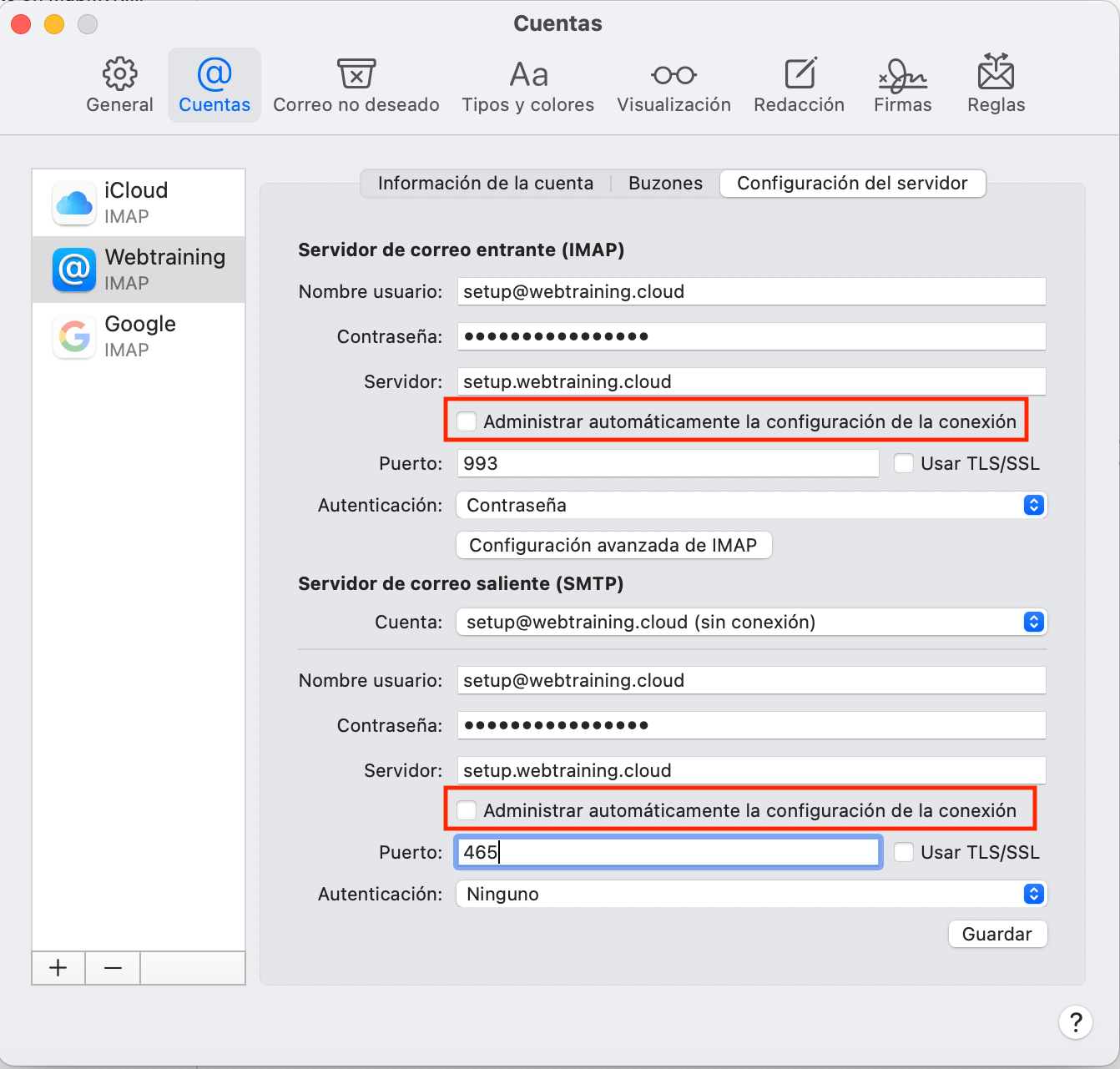 Cómo cambiar una cuenta de POP a IMAP en Apple Mail