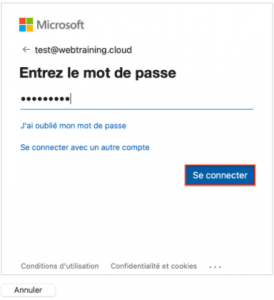 Entrez le mot de passe du compte email, puis cliquez sur Se connecter4