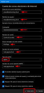 Cómo configurar el correo electrónico Básico o Avanzado de HostPapa en Windows 10 Mail