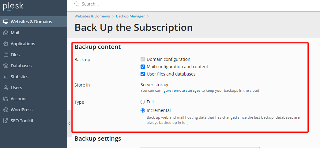 How to create and restore a backup in Plesk | HostPapa Support
