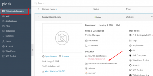 How to add a password to protect a website in Plesk