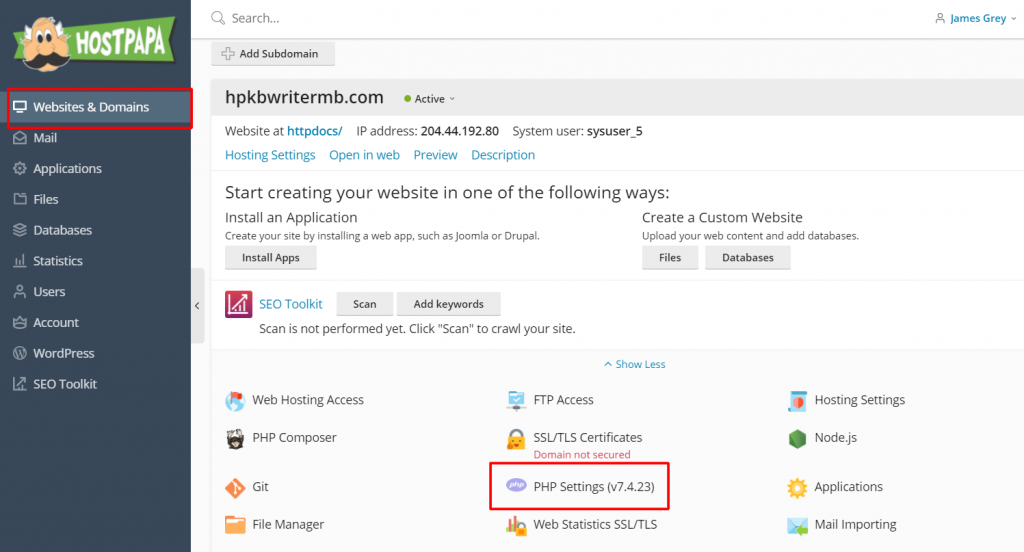PHP settings on Plesk | HostPapa Knowledge Base