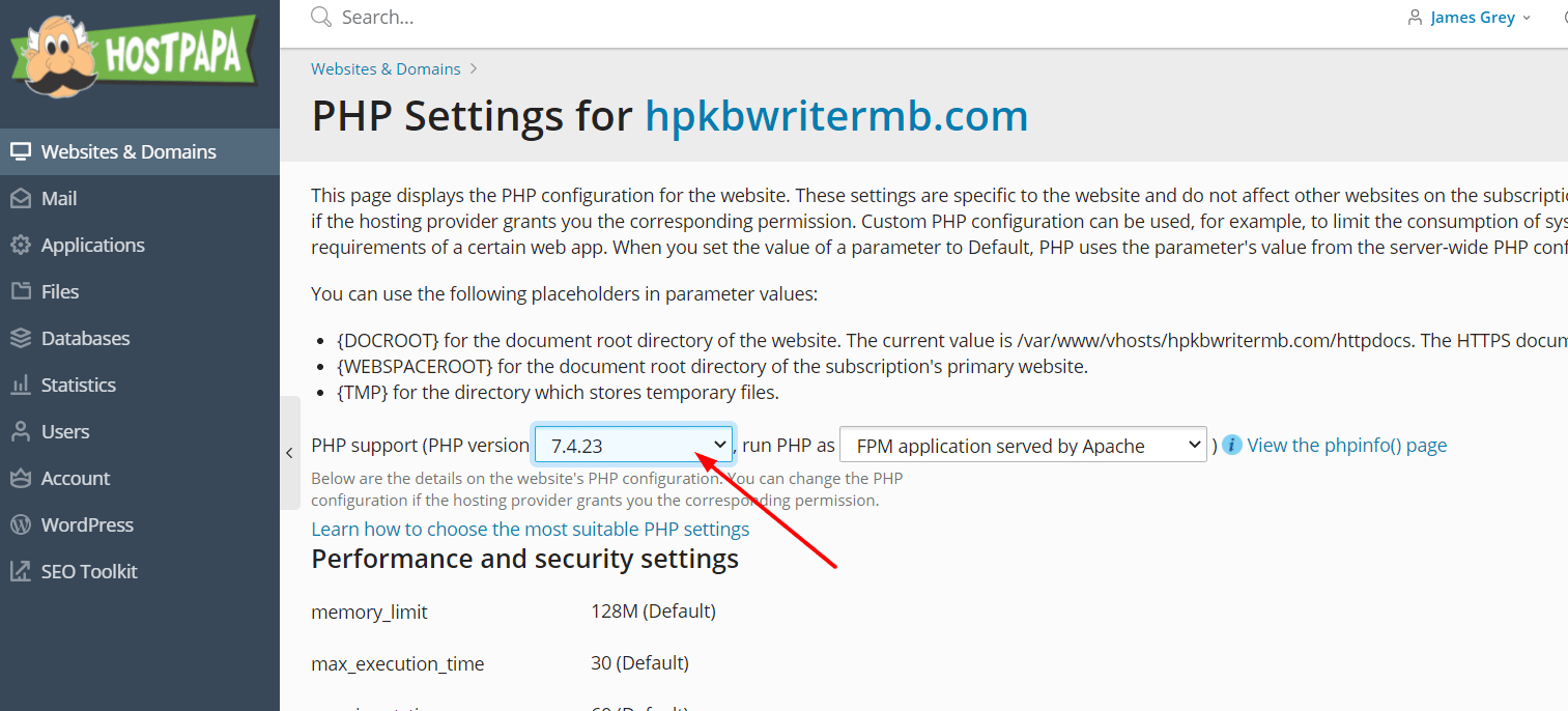 PHP settings on Plesk | HostPapa Knowledge Base