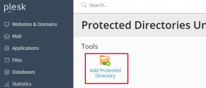 How to add a password to protect a website in Plesk 1