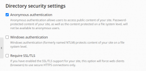 IIS settings in Plesk