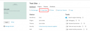 How to copy data from one WordPress website to another in Plesk 1