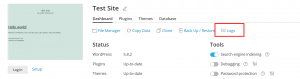 Click logs next to WordPress