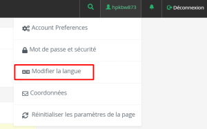 Comment changer la langue dans cPanel 1