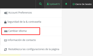 Cómo cambiar el idioma en cPanel 1